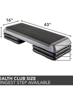 Alternative view of The Step Original Aerobic Platform, Health Club Size Steppers for Exercise with risers for adjustable Home Workout, stair stepper for exercise and home gym 4 Risers Grey