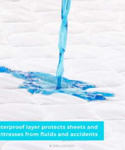 Linenspa 34" x 52" Skid Resistant Waterproof Sheet and Mattress Protector Pad-Highly Absorbent-Machine Washable-Quilted, White 34" x 52" 14 81KvxKXK3L