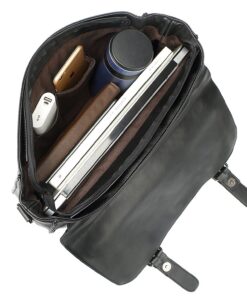 Berchirly Pu Leather Messenger Bags 14Inch Laptop Briefcases Handbag Men Document Carrier Crossbody Bag Large Style1_black 10 81KwshsTBKL