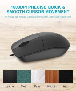 Rapoo N100 Wired Mouse, Black 3-Button USB Wired Computer Mouse for Mac PC 13 81KxpJjpxrL