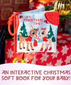 Alternative view of KIDS PREFERRED Rudolph The Red-Nosed Reindeer On The Go Teether Book, Soft Crinkle, Mirror, Christmas Holiday Toy, Boys & Girls 0 and up, 5 Inches