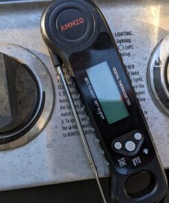 AMMZO Digital Meat Thermometer for Grilling, Instant Read Food Thermometer Waterproof with Backlight for Cooking, Deep Fry, BBQ, Grill, Smoker and Roast Black 45 81KzA2g lYL