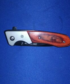 TAC FORCE Spring Assisted Folding Pocket Knife – Black Stainless Steel Drop Point Blade, Brown Wood Handle with Stainless Steel Bolster, Pocket Clip, Tactical, EDC, Rescue - TF-469 36 81KzSJDy2nL