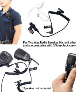 MaximalPower RHF 617-1N 3.5mm RECEIVER/LISTEN ONLY Surveillance Headset Earpiece with Clear Acoustic Coil Tube Earbud Audio Kit For Two-Way Radios, Transceivers and Radio Speaker Mics Jacks , Black 19 81L tuJ0WmL