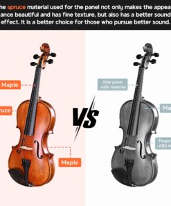AW 4/4 Full Size Violin Set Matte Fiddle Stradivari Copy Style with Case Rosin Shoulder Rest for Beginner Chlid with Carry Case Gift 4/4 & Matte 10 81L1AlsoSqL