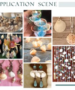 PH PandaHall 40-50Pcs 24-29mm Tiny Scallop Sea Shells Ocean Beach Clam Seashells Craft Charms for Necklace Jewelry Candle DIY Craft Making, Home Decoration, Party Wedding Decor, Fish Tank Vase Filler 30~35mm, 1.5mm Hole Mixed Colors 11 81L1OY5aN8L