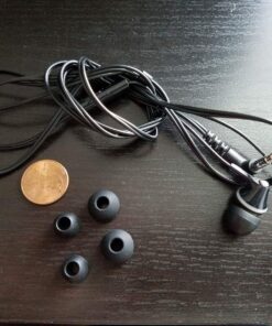 Panasonic ErgoFit Wired Earbuds, In-Ear Headphones with Microphone and Call Controller, Ergonomic Custom-Fit Earpieces (S/M/L), 3.5mm Jack for Phones and Laptops - RP-TCM125-K (Black) Black With Mic 64 81L1XkR FL