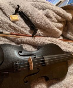 Mendini By Cecilio Violin For Beginners, Kids & Adults - Beginner Kit For Student w/Hard Case, Rosin, Bow - Starter Violins, Wooden Stringed Musical Instruments 4/4 MV Black 30 81L1zX7UjhL