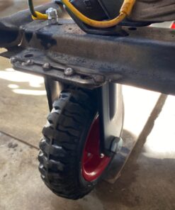 POWERTEC 6 Inch Heavy Duty Fixed Caster Wheels, Pneumatic Plate Casters with Rubber Knobby Tread for Workbench, Dolly, Cart, Trolley, Wagon & Chicken Coop, Large Castor Wheels, 1pk (17052) 17 81L2kvMewfL