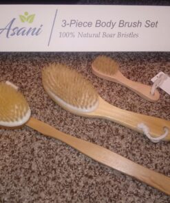 Dry Brushing Body Brush Set with 100% Natural Boar Bristles (Set of 3) | Skin Exfoliating Kit with Long Detachable Back Brush, Contour Body and Face Brushes | Lymphatic Drainage, Cellulite Treatment 38 81L36ejnFpL