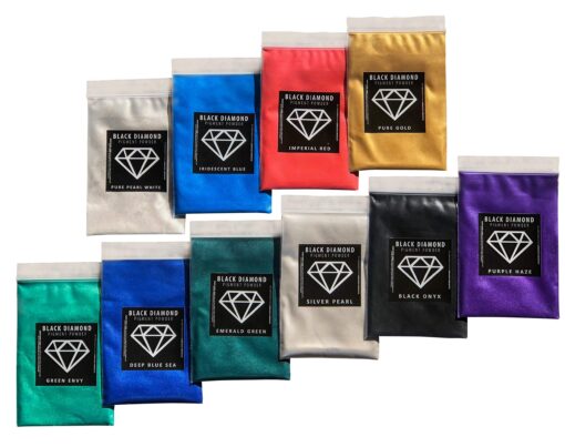 BLACK DIAMOND PIGMENTS **Variety Pack 4** Cosmetic Grade Natural Mica Powder|Pearlescent Pigment | Dye | 103% Vegan | Cruelty-Free | Eyeshadow, Nail Polish, Bath Bomb | Soap, Slime, Candle, Resin