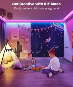 Leeleberd Led Lights for Bedroom 100 ft (2 Rolls of 50ft) Music Sync Color Changing RGB Led Strip Lights with Remote App Control Bluetooth Led Strip, Led Lights for Room Home Kitchen Decor Party 22 81L402RNQTL