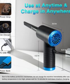 Keimi Cordless Compressed Air Duster - Rechargeable 7500mAh 91000RPM Compressed Air Blower with Led Light for Keyboard, PC, and Car Cleaning - Powerful Eco-Friendly Replacement for Canned Air Duster 24 81L49zxjp4L