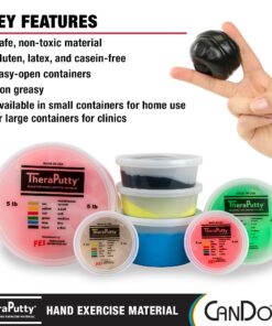 CanDo TheraPutty Standard Hand Exercise Putty For Rehabilitation, Exercises, Hand Therapy, Occupational Therapy, Hand Strengthening, Improve Motor Skills, Stress Relief X-FIRM 3-ounce 10 81L4LXiexDL