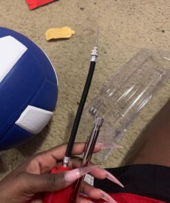 Franklin Sports Ball Pump Kit -7.4" - Perfect for Basketballs, Soccer Balls and More - Complete Hand Pump Kit with Needles, Flexible Hose, Air Pressure Gauge and Carry Bag,Red 39 81L4mBRdwGL