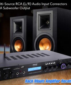 Pyle - 5 Channel Rack Mount Bluetooth Receiver, Home Theater Amp, Speaker Amplifier, Bluetooth Wireless Streaming, MP3/USB/SD/AUX/FM Radio, 200 Watt, w/Digital ID3 LCD Display from - PDA7BU.5 10 81L6GSQ2fiL 1