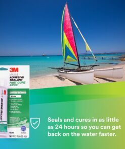 3M Adhesive Sealant Fast Cure 4200 (05260) – Semi-Permanent Flexible Sealant for Boats and Marine Applications – White – 3 Ounces 12 81L8 4EjedS