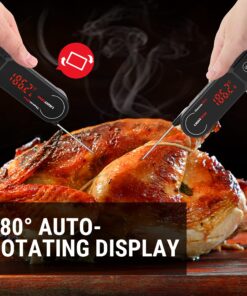ThermoPro Lightning 1-Second Instant Read Meat Thermometer, Calibratable Kitchen Food Thermometer with Ambidextrous Display, Waterproof Cooking Thermometer for Oil Deep Fry Smoker BBQ Grill 26 81L88SFTqgL