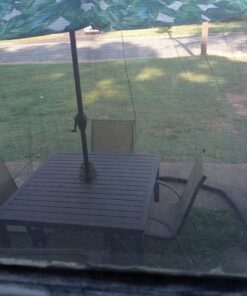 HomeRoots 9' Patio Umbrella Outdoor Table Bug Screen Mesh Black Mosquito Net Canopy Curtains Adjustable Enclosure Large Umbrella Hanging Tent 100% Polyester Light Weight Mosquito Netting 34 81L8XinEmEL