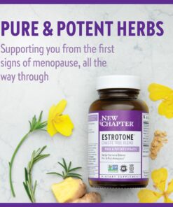 New Chapter Peri-Menopause Supplement - Estrotone Herbal Hormone-Balance Blend with Black Cohosh to Reduce Hot Flashes & Night Sweats - 60 ct Vegetarian Capsule 60 Vegetarian Capsules 11 81L9oKZHWlL