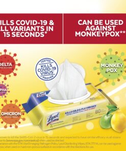 Lysol Disinfectant Handi-Pack Wipes, Multi-Surface Antibacterial Cleaning Wipes, For Disinfecting and Cleaning, Lemon and Lime Blossom, 320 Count (Pack of 4) 80 Count (Pack of 4) 26 81LAlSiHwkL