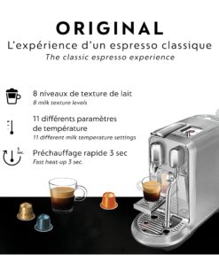 Alternative view of Breville Nespresso Nespresso Creatista Plus Coffee Espresso Machine, Brushed Stainless Steel BNE800BSSUSC Silver