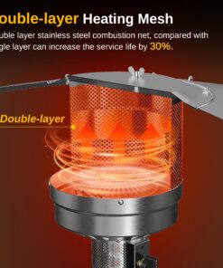 EAST OAK 50,000 BTU Patio Heater with Sand Box, Table Design, Double-Layer Stainless Steel Burner, Wheels, Triple Protection System, Outdoor Heater for Home and Residential, 2023 Upgrade, Black 41 81LB3QS4MWL