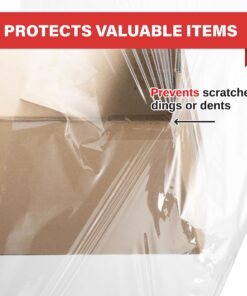 Stretch Wrap Industrial Strength Extra Thick 18" 1100 SqFt 80 Gauge (20 Micron) 1 Pack, Shrink Wrap Roll for Moving Supplies, Furniture, Pallets, Plastic Wrap for Packing, Heavy Duty Stretch Film Clear 26 81LCln NyOL