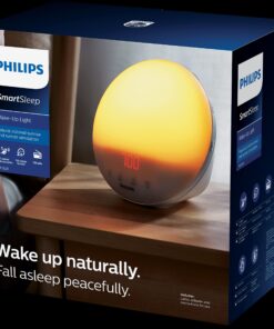 Philips SmartSleep Wake-up Light, Colored Sunrise and Sunset Simulation, 5 Natural Sounds, FM Radio & Reading Lamp, Tap Snooze, HF3520/60 32 81LE0iOEyxL