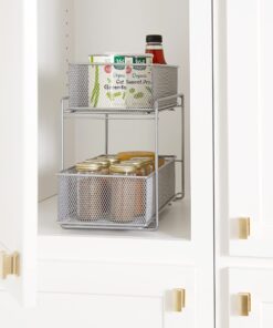 YBM Home Silver 2 Tier Mesh Sliding Spice and Sauces Basket Cabinet Organizer Drawer 2304 1 15 81LFM9VWwSL