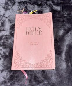KJV Holy Bible, Giant Print Full-size Faux Leather Red Letter Edition - Thumb Index & Ribbon Marker, King James Version, Pink Leather Bound 71 81LH6v CkaL