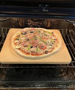 Pizza Stone - Baking Stone. SOLIDO Rectangular 14"x16" - Perfect for Oven, BBQ and Grill 39 81LHT pRKiL