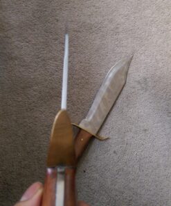 SZCO Supplies 15” Classic Wood Handle Carbon Steel Bowie Blade Outdoor Survival Knife,Brown/Brass 69 81LIlK2GEoL