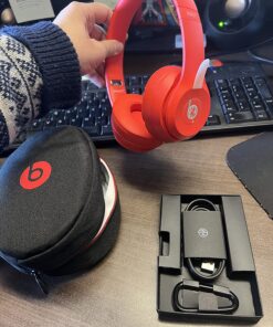 Beats Solo3 Wireless On-Ear Headphones - Apple W1 Headphone Chip, Class 1 Bluetooth, 40 Hours of Listening Time, Built-in Microphone - Red (Latest Model) Without AppleCare+ 36 81LIvMHfwJL