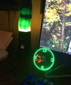 ONXE LED USB Clock Fan with Real Time Display Function,Stocking Stuffers for Men Christmas Gadgets,1 Year Warranty (Clock 24 81LJmoe0L