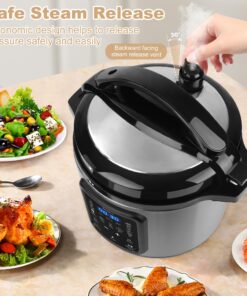Electric Pressure Cooker: 6 Quart 9-in-1 Multi-Functional Built-in 11 Presets Programs Pressure Pot, Multi Cooker, Slow Cooker, Rice Cooker, Steamer, Sauté, Yogurt Maker, Warmer & Sterilizer 6 Quarts 28 81LKzRjF7KL 1