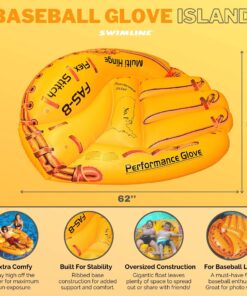 Alternative view of SWIMLINE Original Large Island Pool Float Collection for 1-3 Adults & Kids | Inflatable Floating Lounger Mats | XL Size Floaties for Pool Lake Ocean Summer Fun | Multi-Purpose Water Floaty Heavy Duty Sports (Baseball Glove)