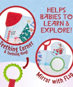 KIDS PREFERRED Rudolph The Red-Nosed Reindeer On The Go Teether Book, Soft Crinkle, Mirror, Christmas Holiday Toy, Boys & Girls 0 and up, 5 Inches 14 81LMQiHTn8L