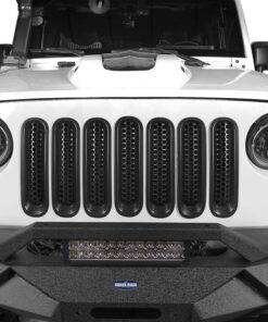 Hooke Road for Jeep Wrangler JK Grill Inserts, Matte Black Front Mesh Grille Cover Guard Clip-in for Jeep JK Wrangler & Wrangler Unlimited 2007-2018 Accessories 30 81LMSwi2orL