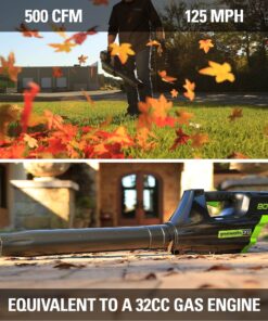 Greenworks 80V (125 MPH / 500 CFM / 75+ Compatible Tools) Cordless Axial Leaf Blower, 2.0Ah Battery and Charger Included Blower (2.0Ah) 16 81LMrL5 AS