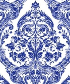 Ideal Home Range Boston International IHR 3-Ply Paper Napkins, 20-Count Cocktail Size, Blue Grandeur, 5" x 5"