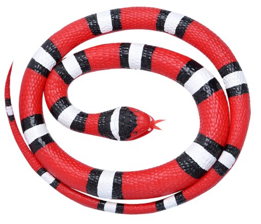 Wild Republic Scarlet Snake, Rubber Snake Toy, Gifts for Kids, Educational Toys, 46"