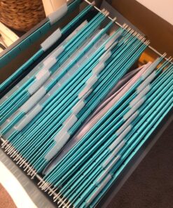 Amazon Basics Hanging File Folders, Letter Size, Aqua, 25-Pack 29 81LSF6qIgKL