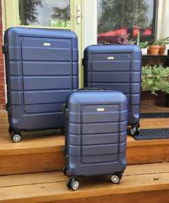 SHOWKOO Luggage Sets Expandable PC+ABS Durable Suitcase Double Wheels TSA Lock 3pcs Blue 20in24in28in 38 81LT fQFcL