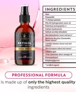 DOUBLE SIZED (2Oz) Retinol Serum for Face with Hyaluronic Acid + Vitamin E and A + Aloe Vera Anti-Aging Serum Pore Tightener Fade Dark Spots Clinical Strength Formula by InstaSkincare 2 Fl Oz (Pack of 1) 26 81LTlHY41L