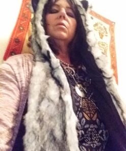 White Wolf Hood Faux Fur Hat with scarfs mittens & paws 3 in 1 by Hatbutik 34 81LU2Q84qXL 1