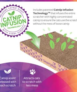 SmartyKat Scratch Up Corrugated Hanging Cat Scratcher, Catnip Infusion Technology - Brown, Single Wide Scratch Up (Catnip Infused) Single Pack 26 81LULbJzLQL