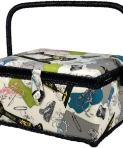 Alternative view of SINGER 07281 Vintage Sewing Basket with Sewing Kit Accessories, 10.5" long x 8" wide x 6" high.