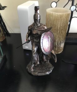 Veronese 9 7/8 Inch Leonidas Spartan King with Spear and Shield Cold Cast Resin Antique Bronze Sculpture 16 81LV9D3rjBL