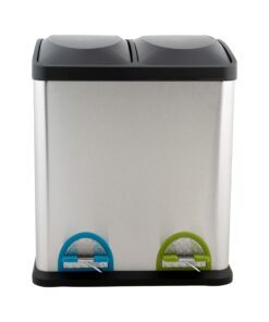Organize It All Dual Compartment Step-On 8-Gallon (30 liter) Recycling Trash Can, Stainless Steel 24 81LWHn2BvQL 1